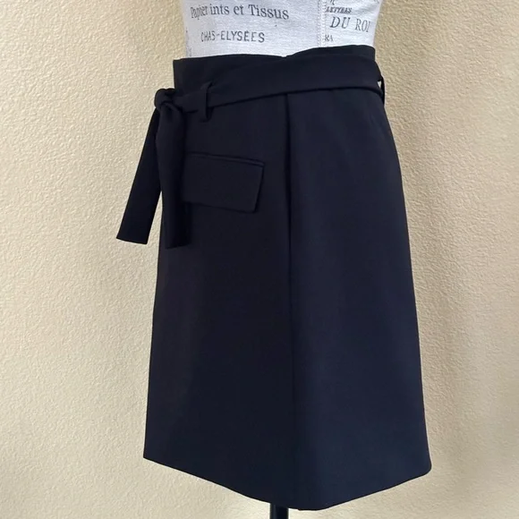 Maje “Josina” Black Faux Wrap Mid Thigh Skirt Size 40 (US 8) New Without Tags! - Picture 9 of 15